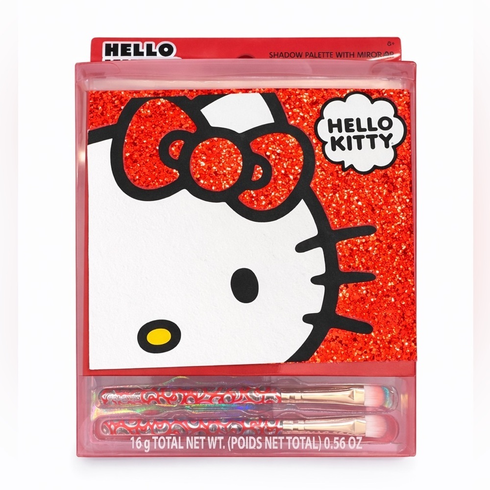 HELLO KITTY Eyeshadow 8 Color Shades Palette Set | Mirror & Brushes NWT